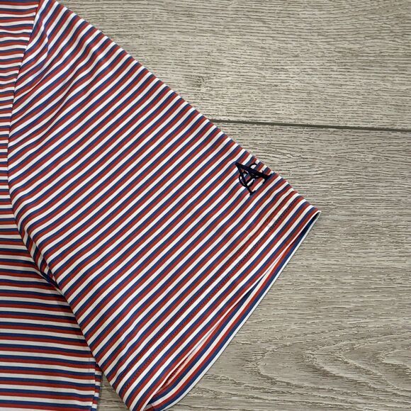 RLX Ralph Lauren Performance Polo Shirt Medium Red Blue Golf Preppy - Picture 3 of 6